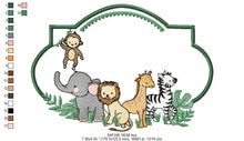 Load image into Gallery viewer, Safari embroidery designs - Animals embroidery design machine embroidery pattern - Elephant embroidery file - Zebra Lion Monkey Giraffe pes
