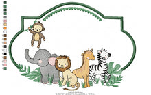 Laden Sie das Bild in den Galerie-Viewer, Safari embroidery designs - Animals embroidery design machine embroidery pattern - Elephant embroidery file - Zebra Lion Monkey Giraffe pes
