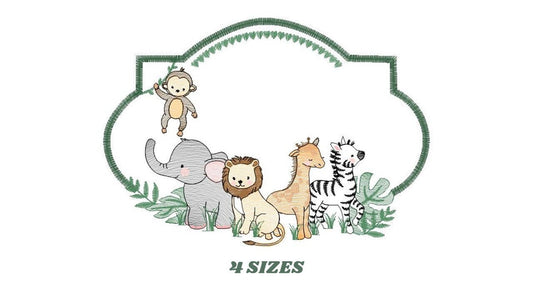 Safari embroidery designs - Animals embroidery design machine embroidery pattern - Elephant embroidery file - Zebra Lion Monkey Giraffe pes - Marcia Embroidery