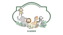 Laden Sie das Bild in den Galerie-Viewer, Safari embroidery designs - Animals embroidery design machine embroidery pattern - Elephant embroidery file - Zebra Lion Monkey Giraffe pes
