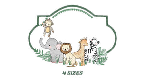 Safari embroidery designs - Animals embroidery design machine embroidery pattern - Elephant embroidery file - Zebra Lion Monkey Giraffe pes