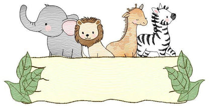 Safari embroidery designs - Animals embroidery design machine embroidery pattern - Elephant embroidery file - Zebra Lion Giraffe wildlife