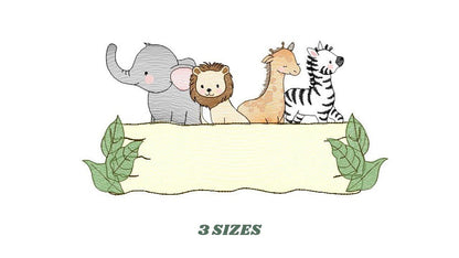 Safari embroidery designs - Animals embroidery design machine embroidery pattern - Elephant embroidery file - Zebra Lion Giraffe wildlife - Marcia Embroidery