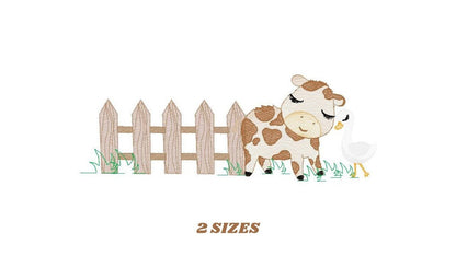 Cows ranch embroidery design - Farm fence embroidery designs machine embroidery pattern - Farm embroidery file - Boy embroidery download jef Marcia Embroidery