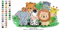 Load image into Gallery viewer, Safari embroidery designs - Animals embroidery design machine embroidery pattern - Elephant embroidery file - Zebra Giraffe Lion Tiger Hippo
