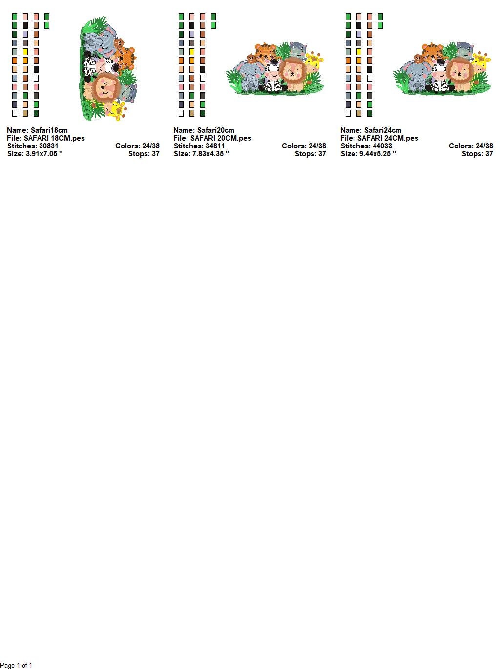 Safari embroidery designs - Animals embroidery design machine embroidery pattern - Elephant embroidery file - Zebra Giraffe Lion Tiger Hippo
