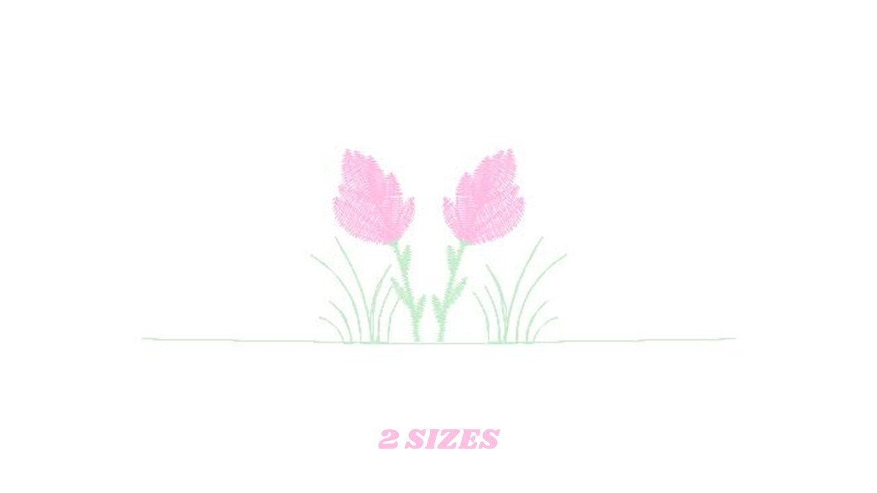 Tulip embroidery designs - Flower embroidery design machine embroidery pattern - Flower garden embroidery file - instant download pes jef Marcia Embroidery