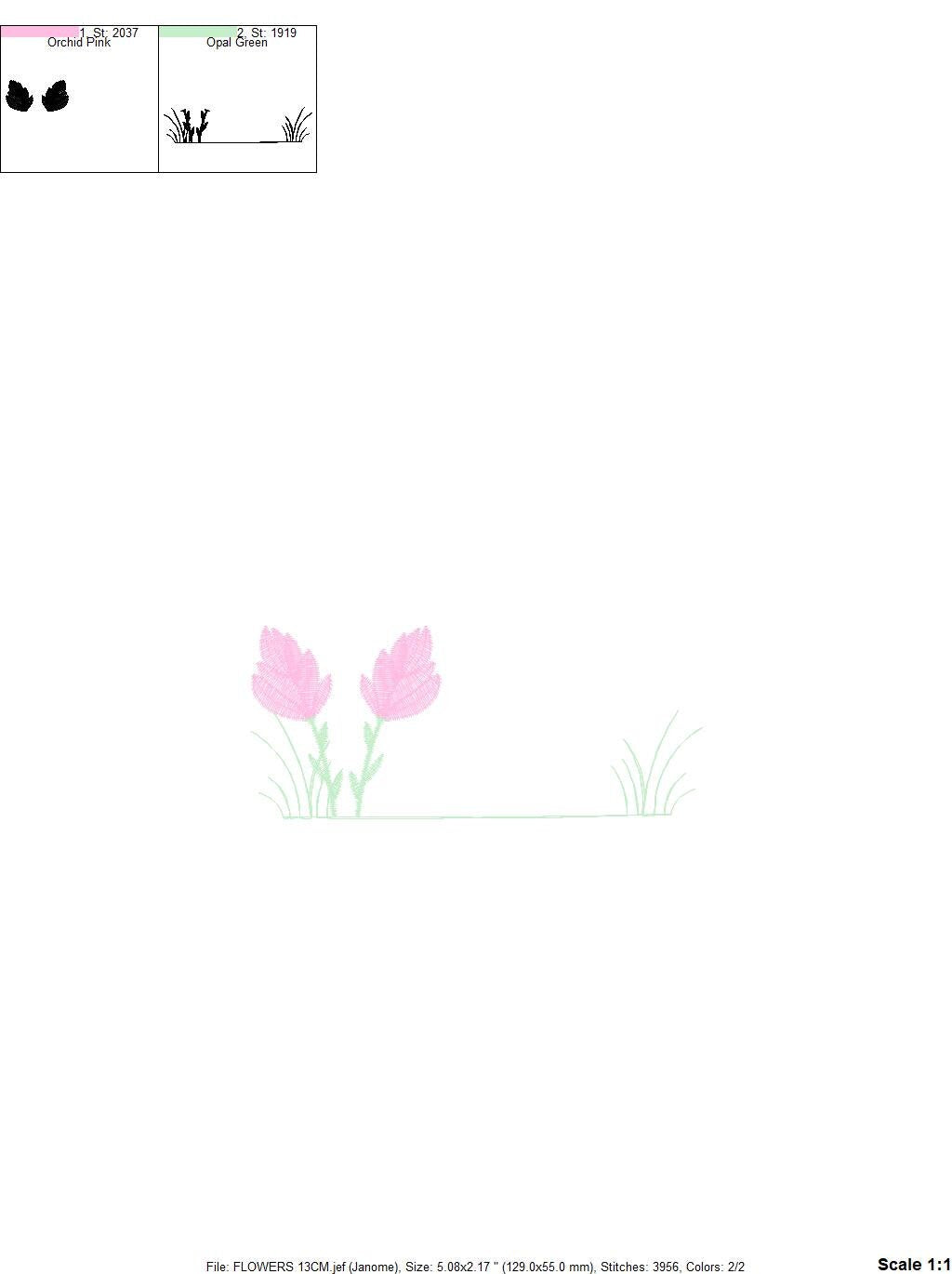 Tulip embroidery designs - Flower embroidery design machine embroidery pattern - Flower garden embroidery file - instant download pes jef Marcia Embroidery