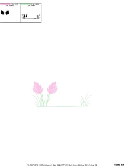 Tulip embroidery designs - Flower embroidery design machine embroidery pattern - Flower garden embroidery file - instant download pes jef Marcia Embroidery