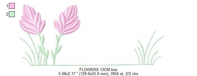 Tulip embroidery designs - Flower embroidery design machine embroidery pattern - Flower garden embroidery file - instant download pes jef Marcia Embroidery