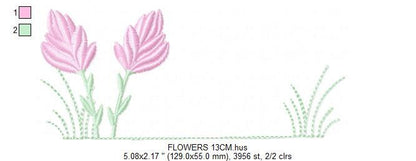 Tulip embroidery designs - Flower embroidery design machine embroidery pattern - Flower garden embroidery file - instant download pes jef Marcia Embroidery