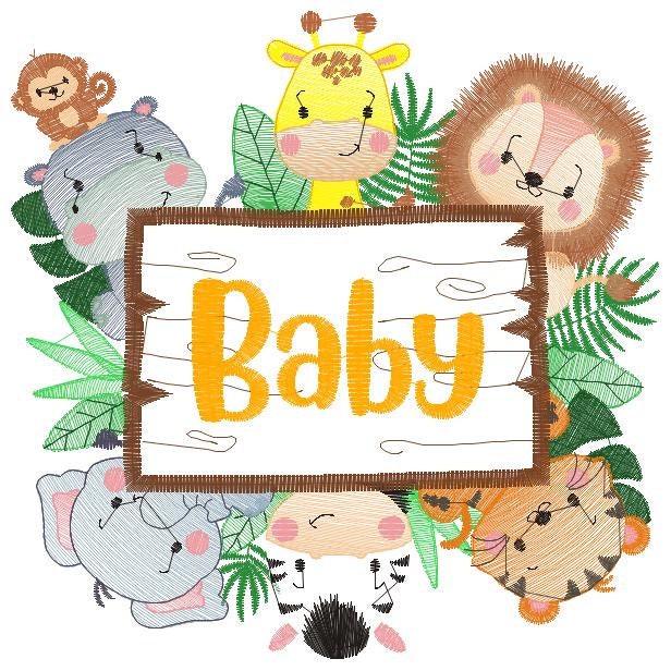 Safari wild animals embroidery designs - Baby Boy Lion Giraffe Elephant Zebra Tiger Hippo machine embroidery pattern - Instant download pes Marcia Embroidery