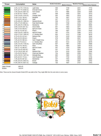 Safari wild animals embroidery designs - Baby Boy Lion Giraffe Elephant Zebra Tiger Hippo machine embroidery pattern - Instant download pes Marcia Embroidery