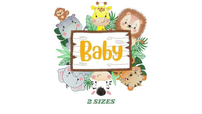 Safari wild animals embroidery designs - Baby Boy Lion Giraffe Elephant Zebra Tiger Hippo machine embroidery pattern - Instant download pes Marcia Embroidery