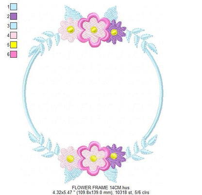 Monogram Frame embroidery designs - Flower embroidery design machine embroidery pattern - Floral frame embroidery file - instant download Marcia Embroidery