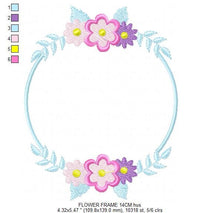 Load image into Gallery viewer, Monogram Frame embroidery designs - Flower embroidery design machine embroidery pattern - Floral frame embroidery file - instant download
