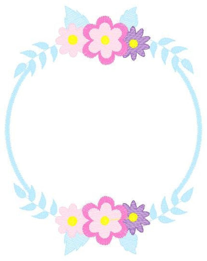 Monogram Frame embroidery designs - Flower embroidery design machine embroidery pattern - Floral frame embroidery file - instant download Marcia Embroidery