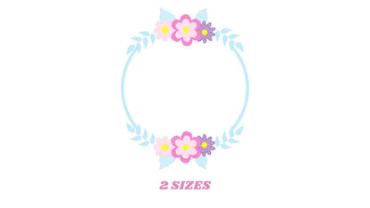 Monogram Frame embroidery designs - Flower embroidery design machine embroidery pattern - Floral frame embroidery file - instant download Marcia Embroidery