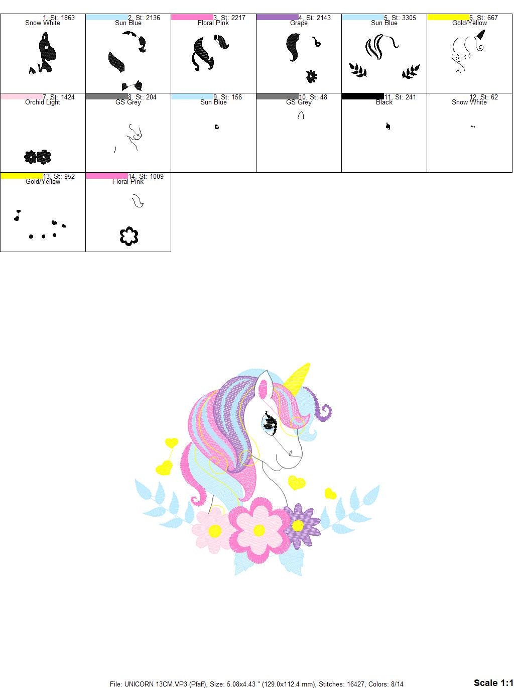 Unicorn embroidery designs - Baby Girl embroidery design machine embroidery pattern - Unicorns embroidery file - Fairy tale magical Fantasy Marcia Embroidery