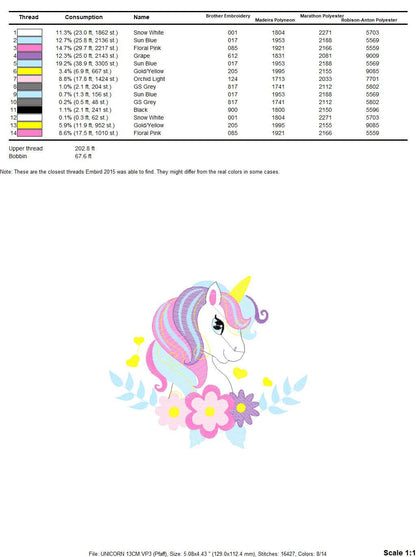 Unicorn embroidery designs - Baby Girl embroidery design machine embroidery pattern - Unicorns embroidery file - Fairy tale magical Fantasy Marcia Embroidery