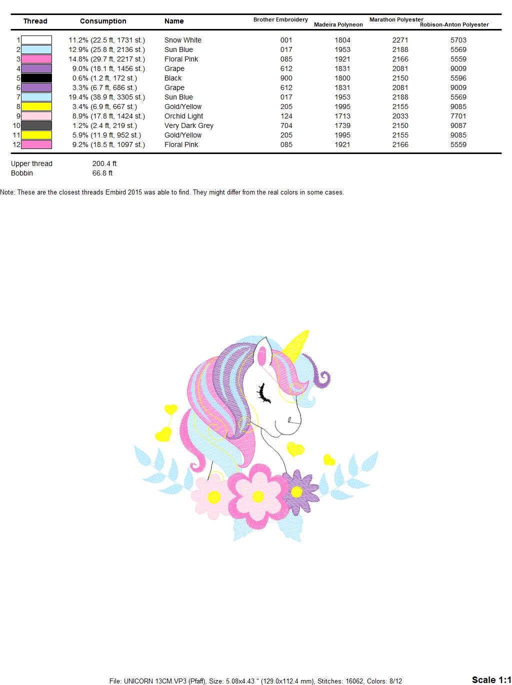 Unicorn embroidery designs - Baby Girl embroidery design machine embroidery pattern - Unicorns embroidery file - Fairy tale magical Fantasy Marcia Embroidery