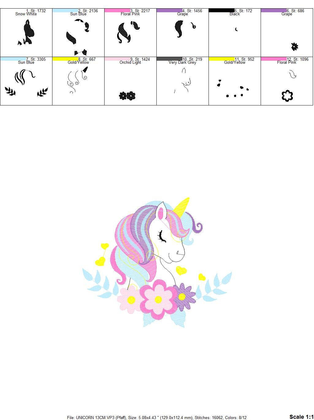 Unicorn embroidery designs - Baby Girl embroidery design machine embroidery pattern - Unicorns embroidery file - Fairy tale magical Fantasy Marcia Embroidery