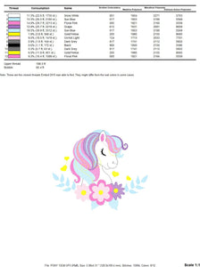 Pony embroidery design - Female Horse embroidery designs machine embroidery pattern - Pony with flowers file - Girl instant download pes jef