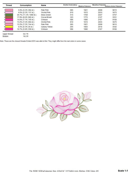 Roses embroidery designs - Flower embroidery design machine embroidery pattern - Rose embroidery file - Flowers for towels embroidery pes - Marcia Embroidery