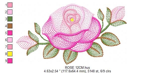 Roses embroidery designs - Flower embroidery design machine embroidery pattern - Rose embroidery file - Flowers for towels embroidery pes - Marcia Embroidery
