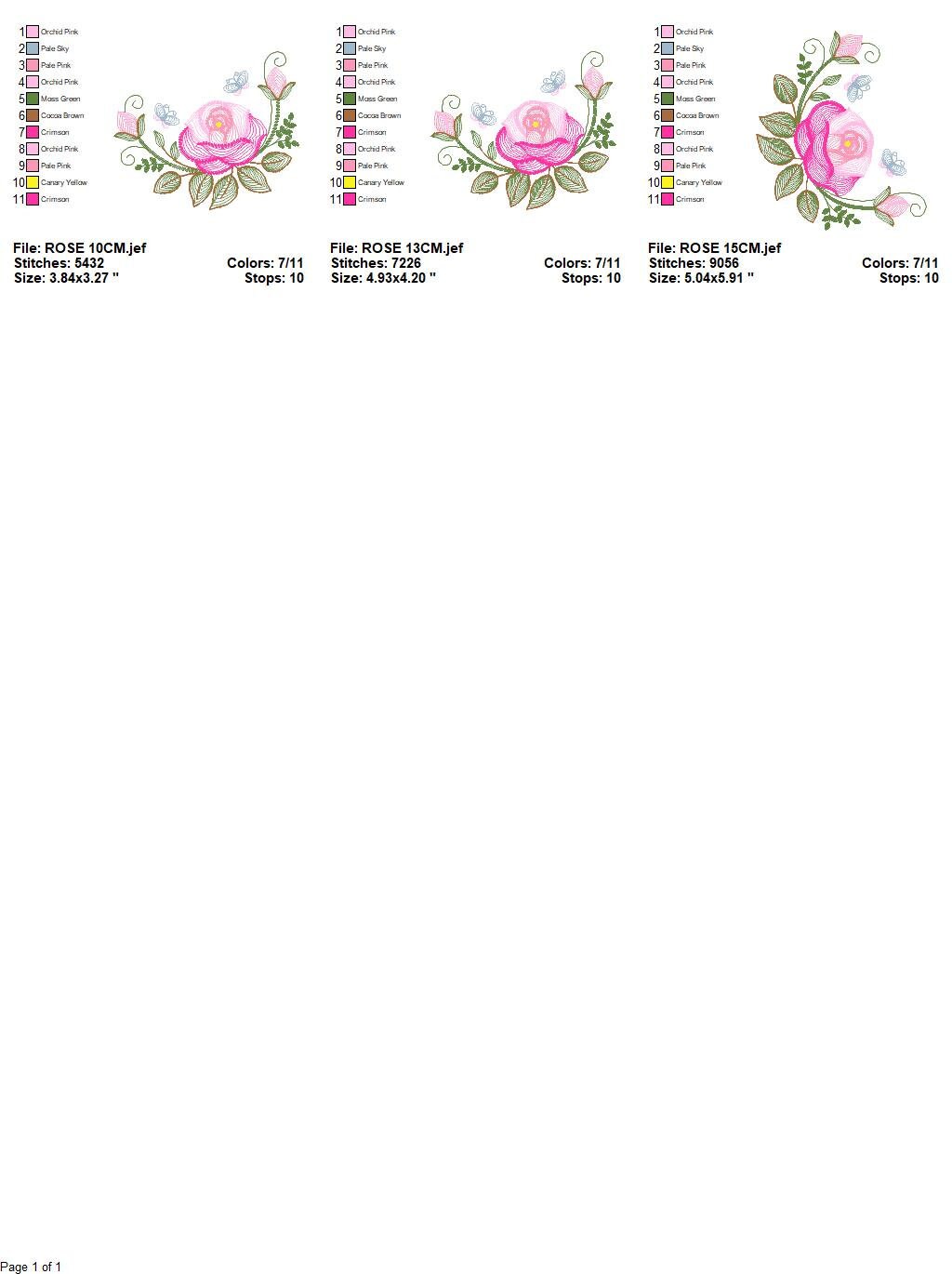 Roses embroidery designs - Flower embroidery design machine embroidery pattern - Rose embroidery file - Flowers for towels embroidery pes - Marcia Embroidery