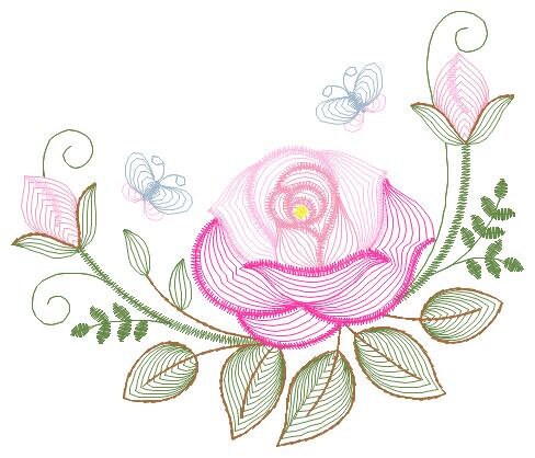 Roses embroidery designs - Flower embroidery design machine embroidery pattern - Rose embroidery file - Flowers for towels embroidery pes - Marcia Embroidery