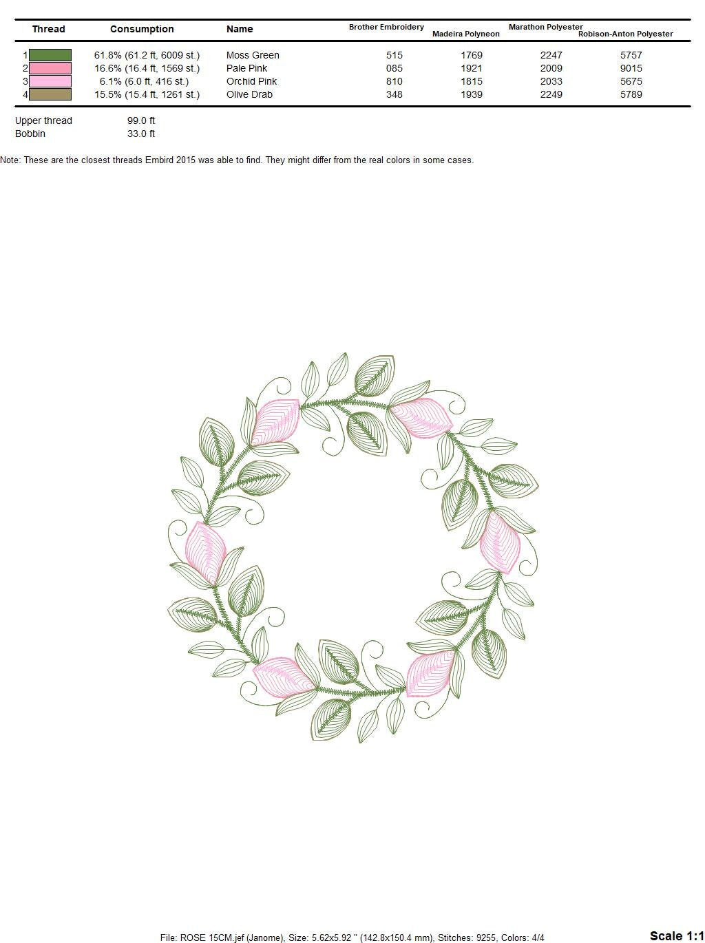 Monogram Frame embroidery designs - Flower embroidery design machine embroidery pattern - Rose wreath embroidery file - instant download - Marcia Embroidery