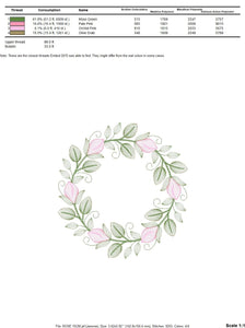 Monogram Frame embroidery designs - Flower embroidery design machine embroidery pattern - Rose wreath embroidery file - instant download