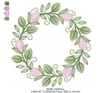 Cargar imagen en el visor de la galería, Monogram Frame embroidery designs - Flower embroidery design machine embroidery pattern - Rose wreath embroidery file - instant download
