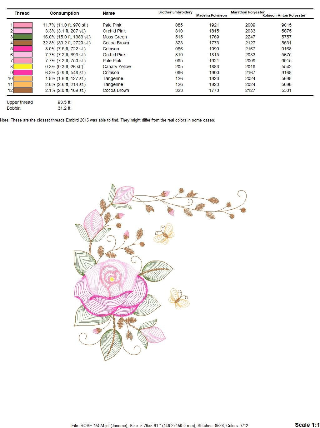 Roses embroidery designs - Flower embroidery design machine embroidery pattern - Rose embroidery file - Flowers for towels embroidery pes Marcia Embroidery