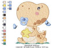 Carica l&#39;immagine nel visualizzatore di Gallery, Baby Dinosaur embroidery designs - Dino embroidery design machine embroidery pattern - Dragon embroidery file - Dinosaur egg boy embroidery
