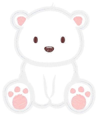 Polar Bear applique embroidery designs - Wild Animal machine embroidery pattern - Baby boy and girl file - Instant digital download pes jef