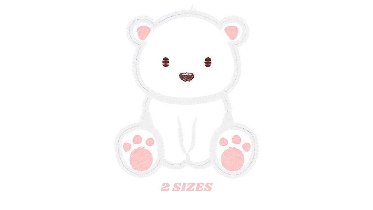Polar Bear applique embroidery designs - Wild Animal machine embroidery pattern - Baby boy and girl file - Instant digital download pes jef Marcia Embroidery