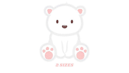 Polar Bear applique embroidery designs - Wild Animal machine embroidery pattern - Baby boy and girl file - Instant digital download pes jef Marcia Embroidery