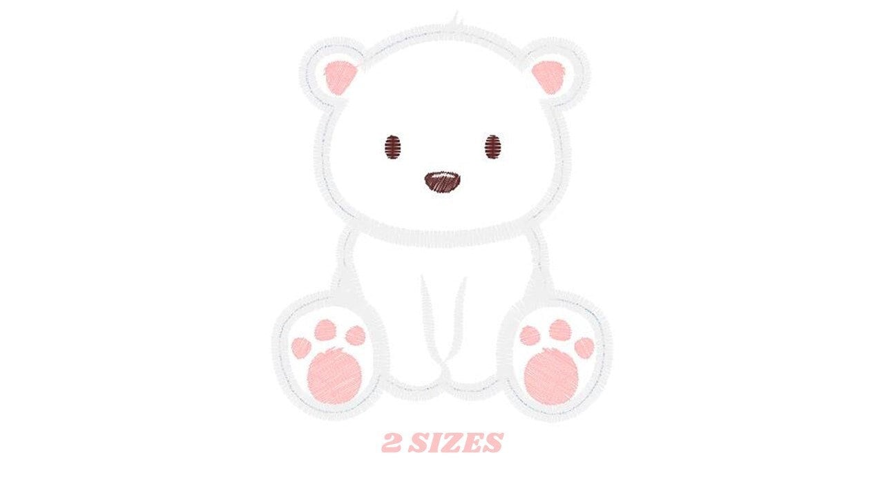 Polar Bear applique embroidery designs - Wild Animal machine embroidery pattern - Baby boy and girl file - Instant digital download pes jef Marcia Embroidery