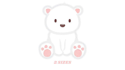 Polar Bear applique embroidery designs - Wild Animal machine embroidery pattern - Baby boy and girl file - Instant digital download pes jef Marcia Embroidery