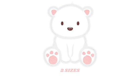 Polar Bear applique embroidery designs - Wild Animal machine embroidery pattern - Baby boy and girl file - Instant digital download pes jef Marcia Embroidery