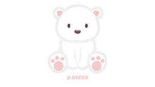 Load image into Gallery viewer, Polar Bear embroidery designs - Teddy embroidery design machine embroidery pattern - Polar Bear applique design - Baby boy embroidery file
