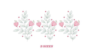 Flowers embroidery designs - Magnolia embroidery design machine embroidery pattern - Rose embroidery file - Kitchen towel - instant download