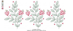 Flowers embroidery designs - Magnolia embroidery design machine embroidery pattern - Rose embroidery file - Kitchen towel - instant download