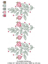 Charger l&#39;image dans la galerie, Flowers embroidery designs - Magnolia embroidery design machine embroidery pattern - Rose embroidery file - Kitchen towel - instant download
