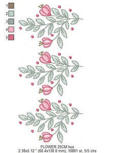 Flowers embroidery designs - Magnolia embroidery design machine embroidery pattern - Rose embroidery file - Kitchen towel - instant download