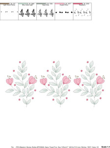 Flowers embroidery designs - Magnolia embroidery design machine embroidery pattern - Rose embroidery file - Kitchen towel - instant download