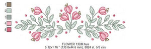 Flowers embroidery designs - Tulip embroidery design machine embroidery pattern - rose embroidery file - tea towel apron kitchen cloth
