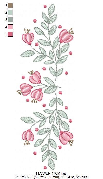 Flowers embroidery designs - Tulip embroidery design machine embroidery pattern - rose embroidery file - tea towel apron kitchen cloth Marcia Embroidery